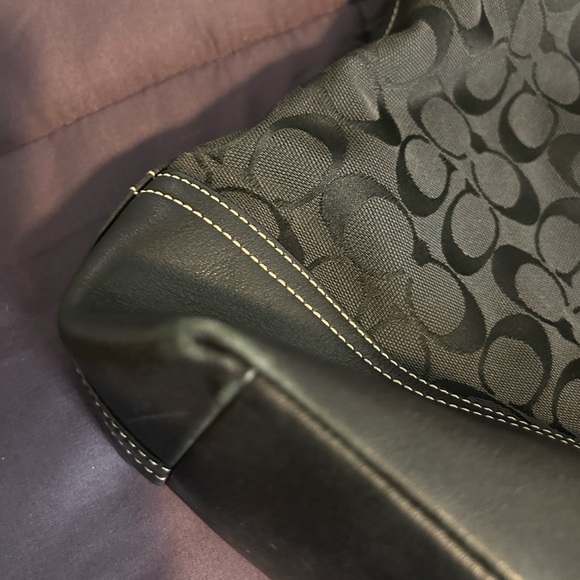 Coach leather and fabric shoulder bag - Picture 3 of 4